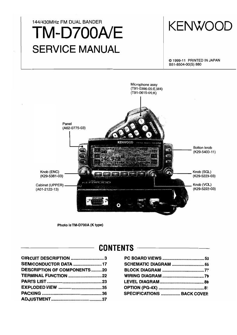 Kenwood TMD 700 A Service Manual