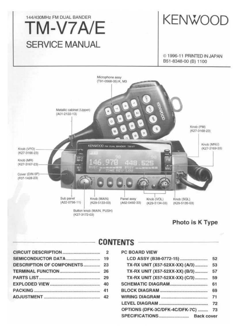 Kenwood TMV 7 AE Service Manual