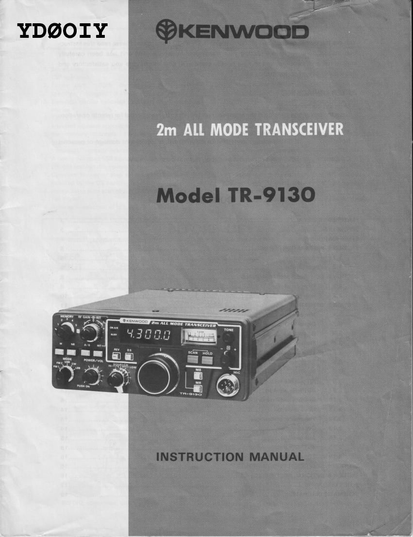 Kenwood TR 9130 Owners Manual