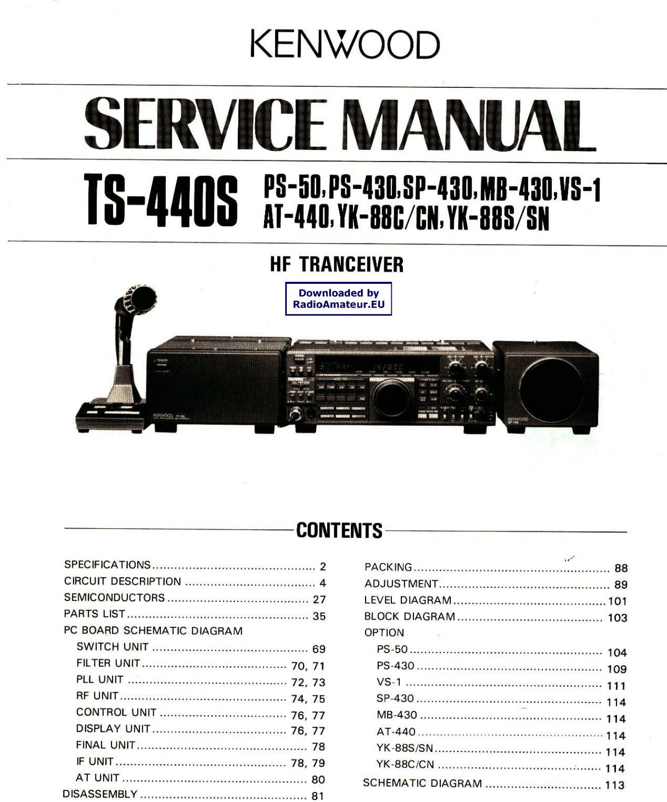 Kenwood TS 440 S Service Manual