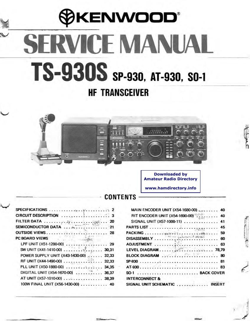 Kenwood TS 930 S Service Manual