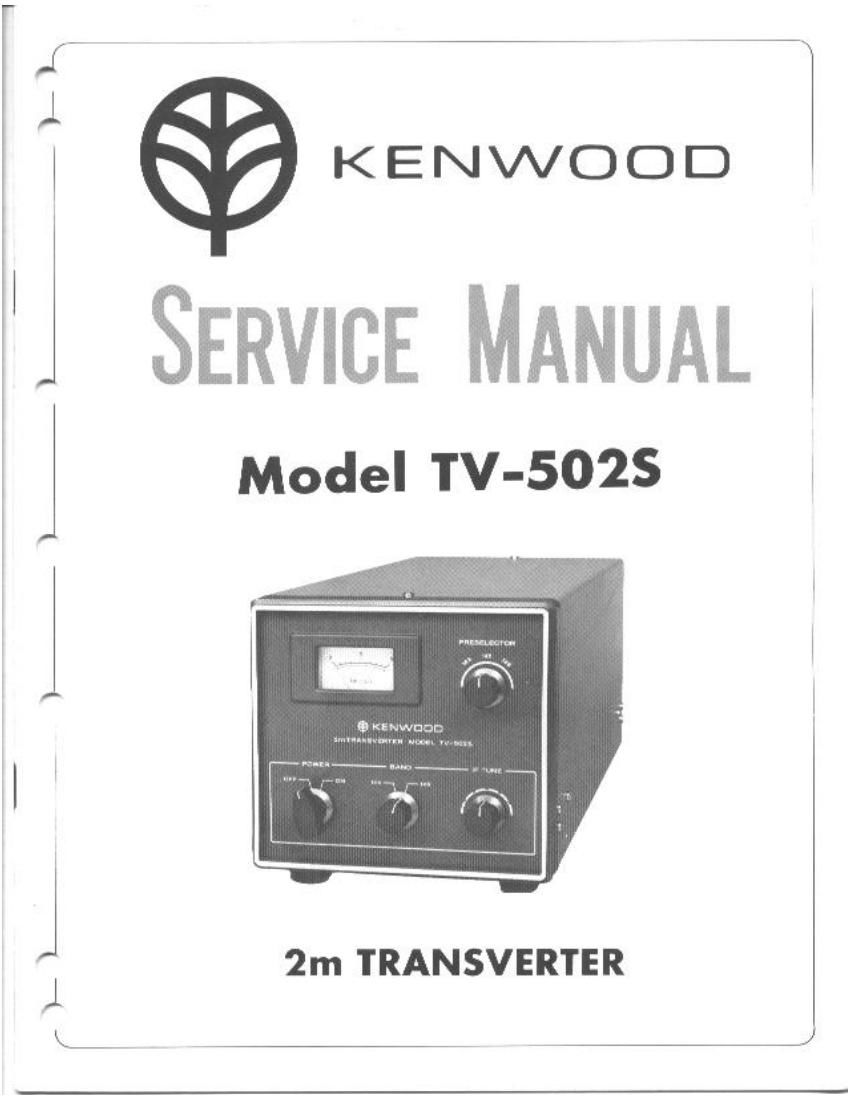 Kenwood TV 502 S Service Manual
