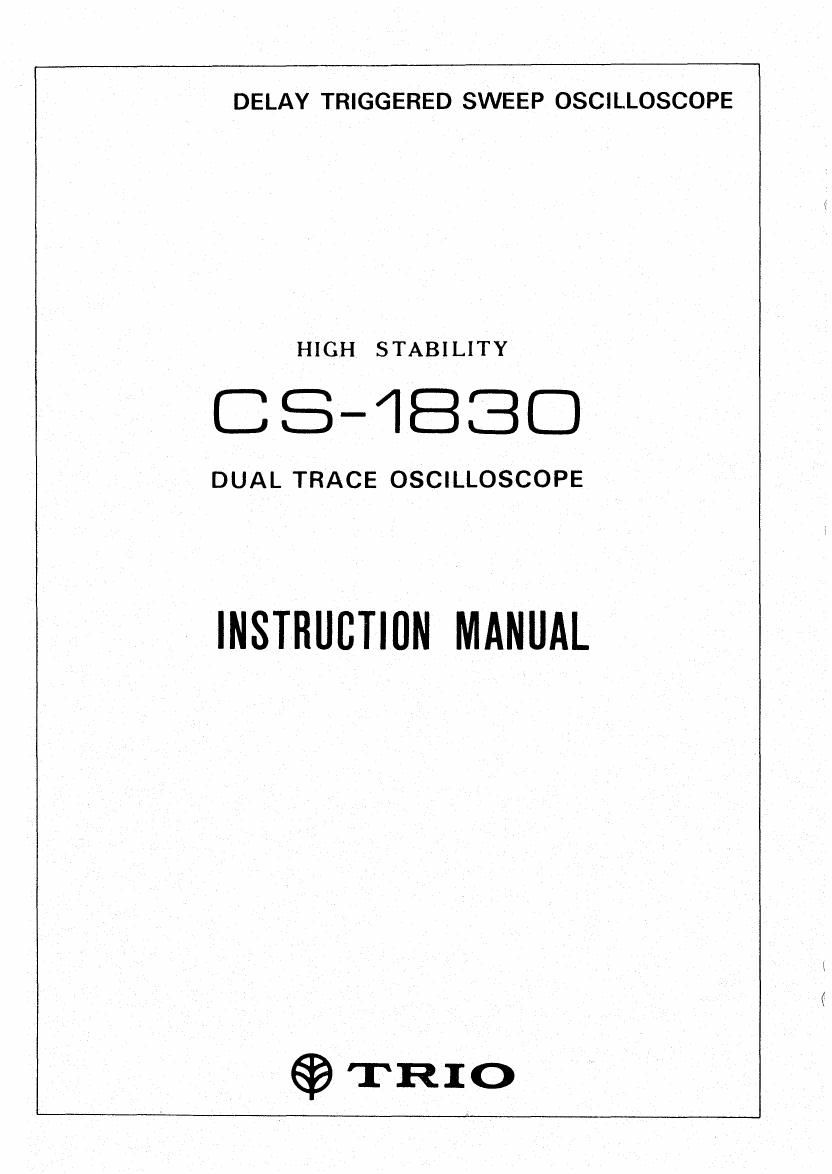 Kenwood Trio CS 1830 Owners Manual