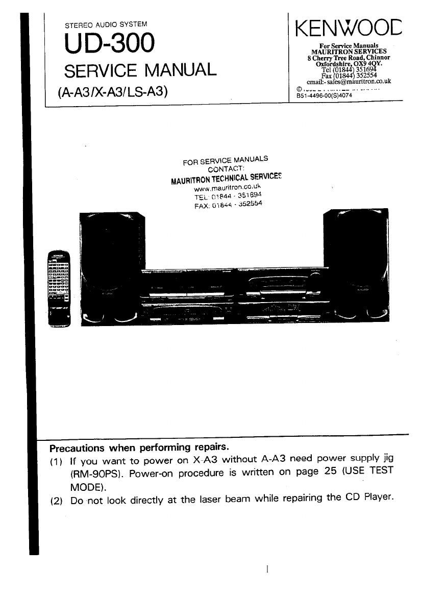 Kenwood UD 300 Service Manual