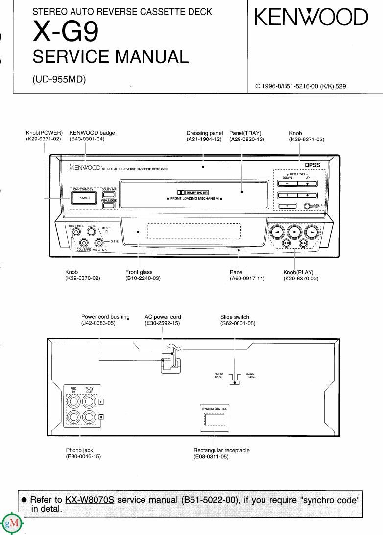 Kenwood UD 955 MD Service Manual