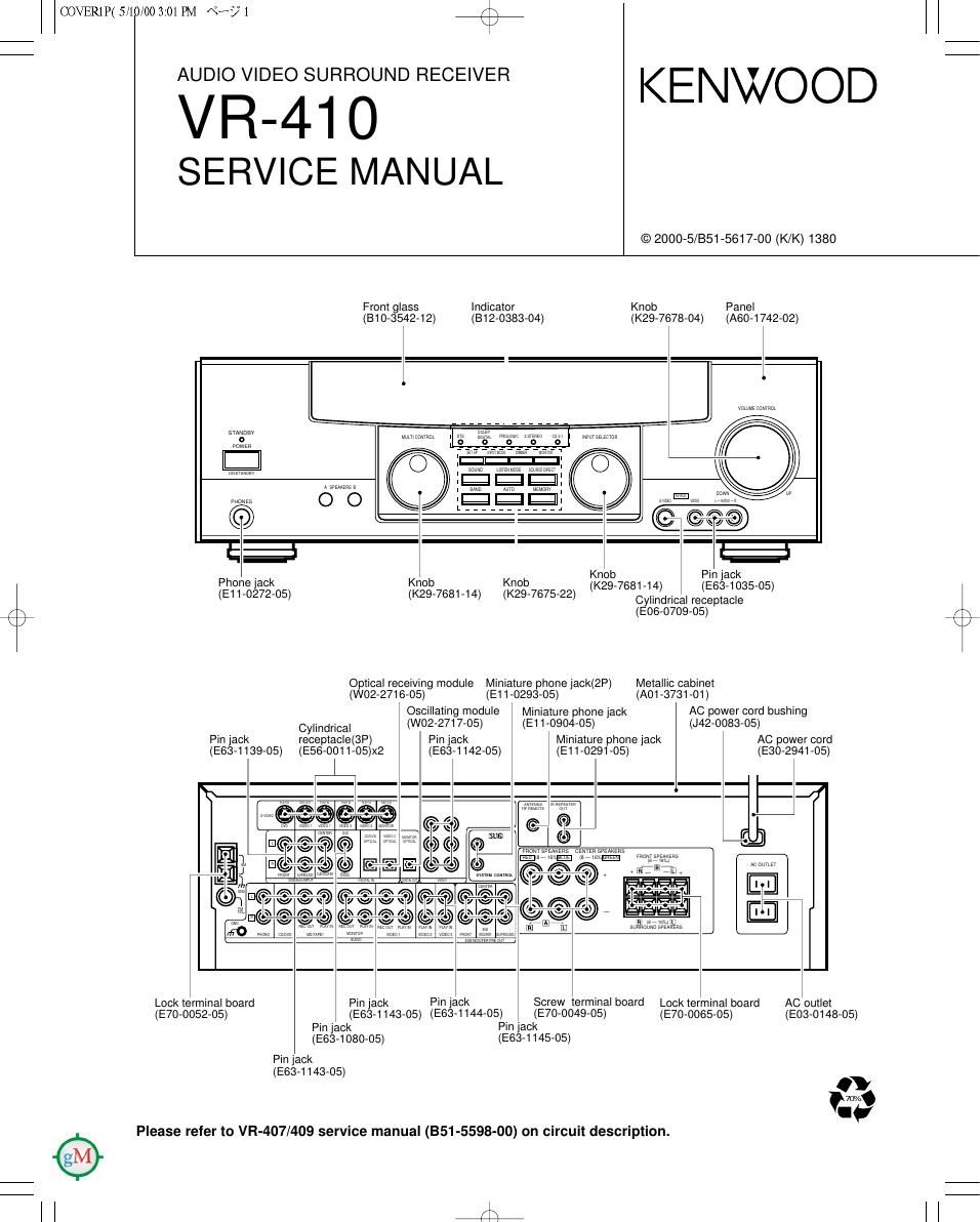 Kenwood VR 410 Service Manual