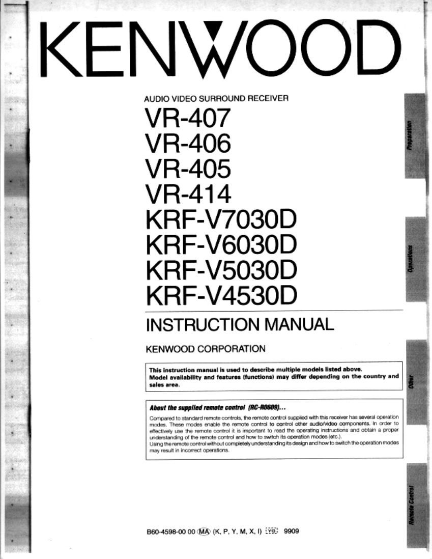 Kenwood VR 414 Owners Manual