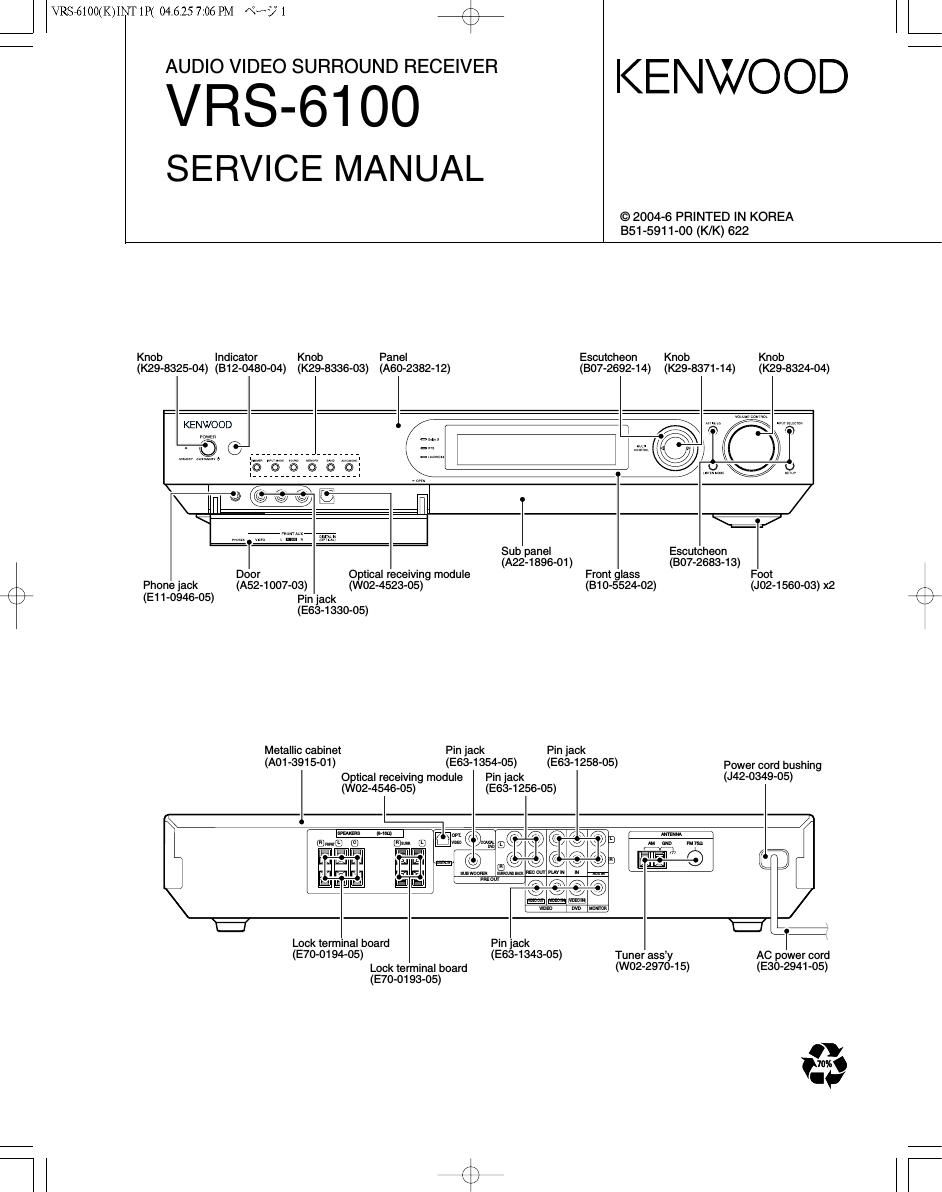 Kenwood VRS 6100 Service Manual