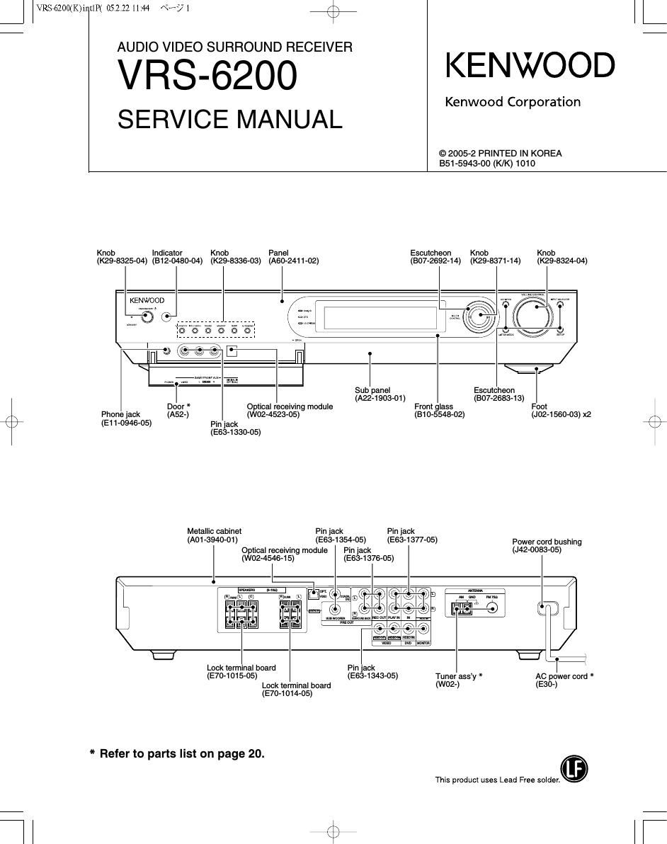 Kenwood VRS 6200 Service Manual