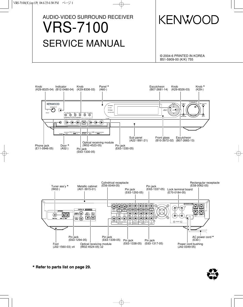 Kenwood VRS 7100 Service Manual