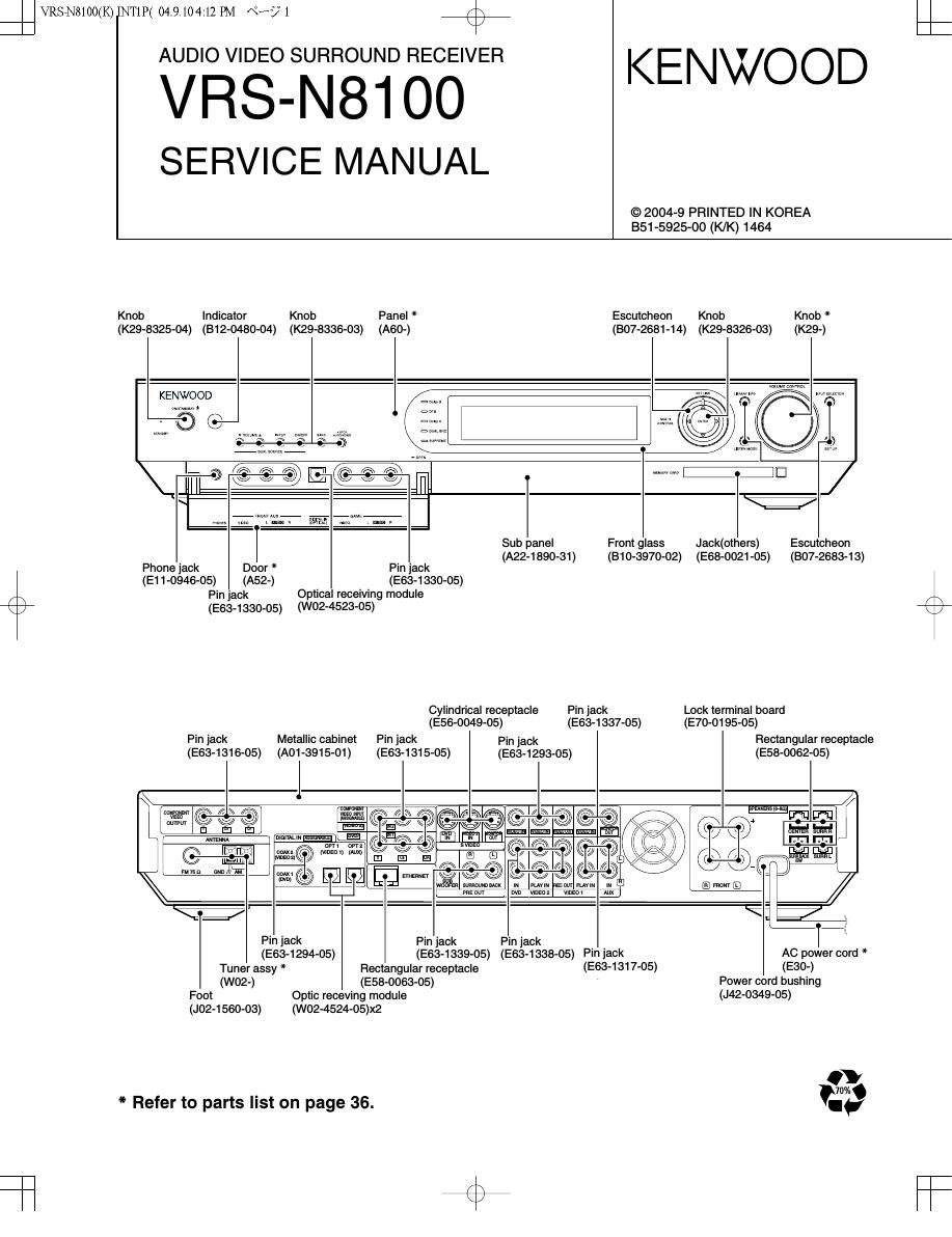 Kenwood VRSN 8100 Service Manual