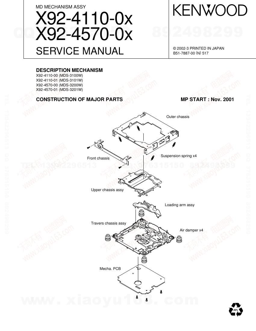 Kenwood X 92 4110 0x Service Manual