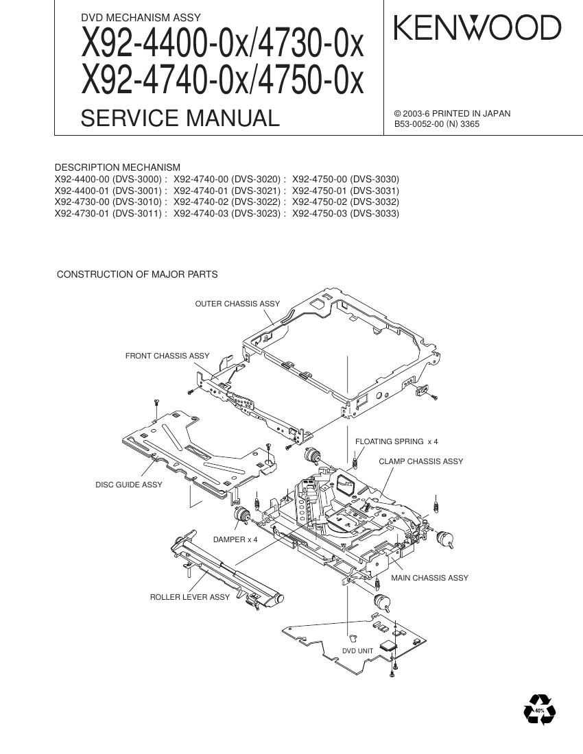 Kenwood X 92 4730 0x Service Manual
