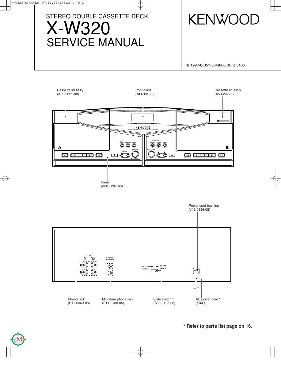 Kenwood XW 320 Service Manual