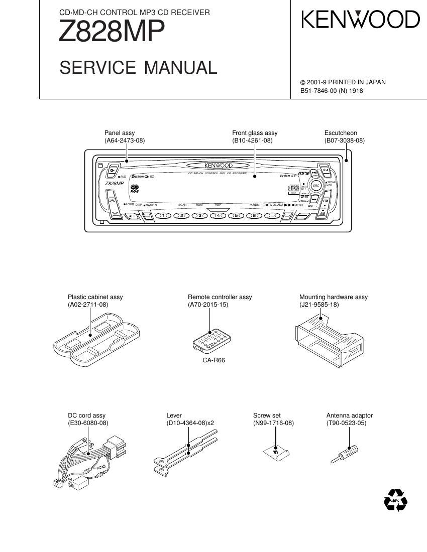 Kenwood Z 828 MP Service Manual