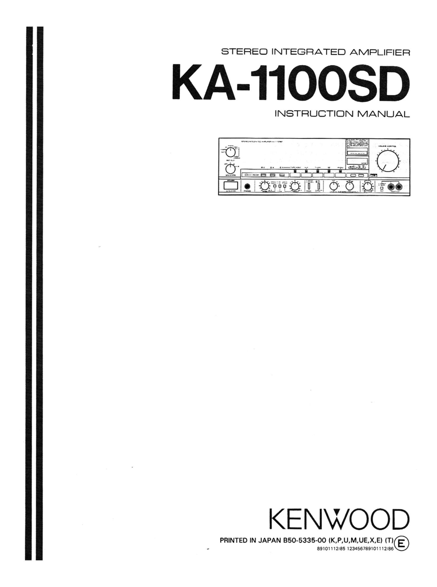 Kenwood KA 1100 SD Owners Manual