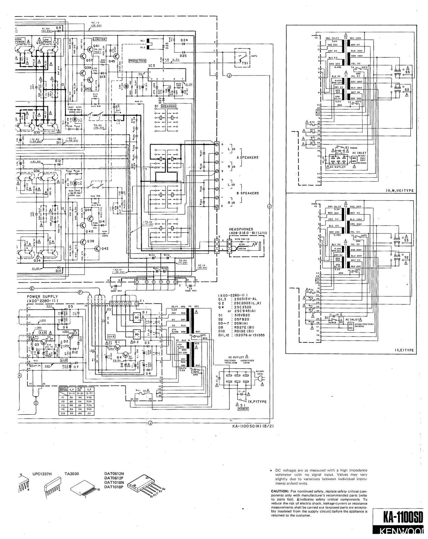 Kenwood KA 1100 SD Schematic