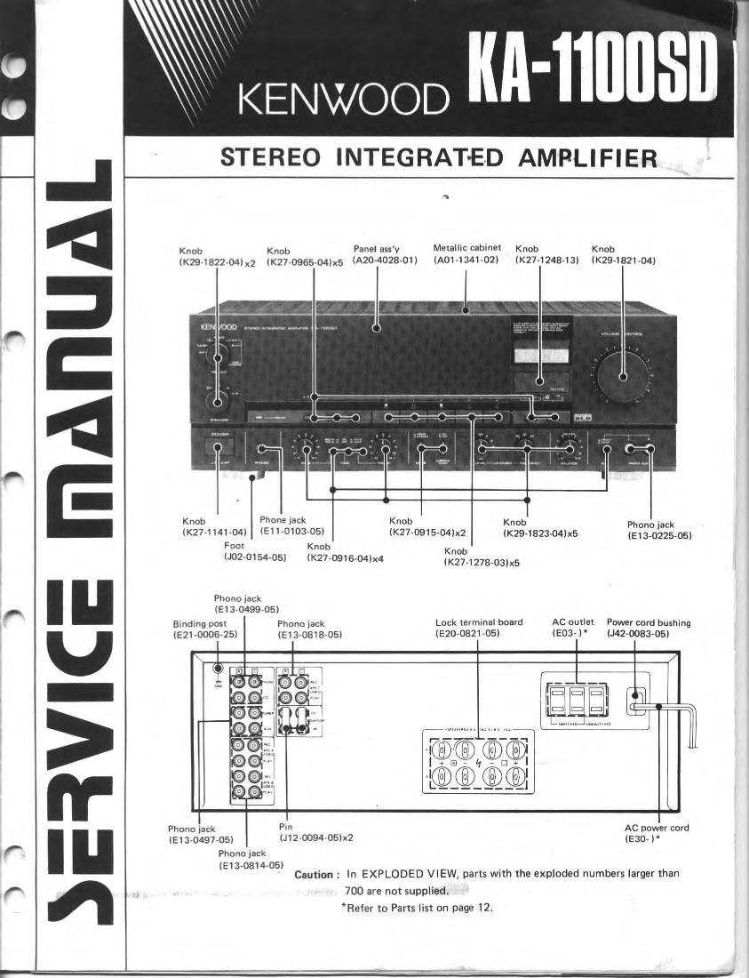 Kenwood KA 1100 SD Service Manual