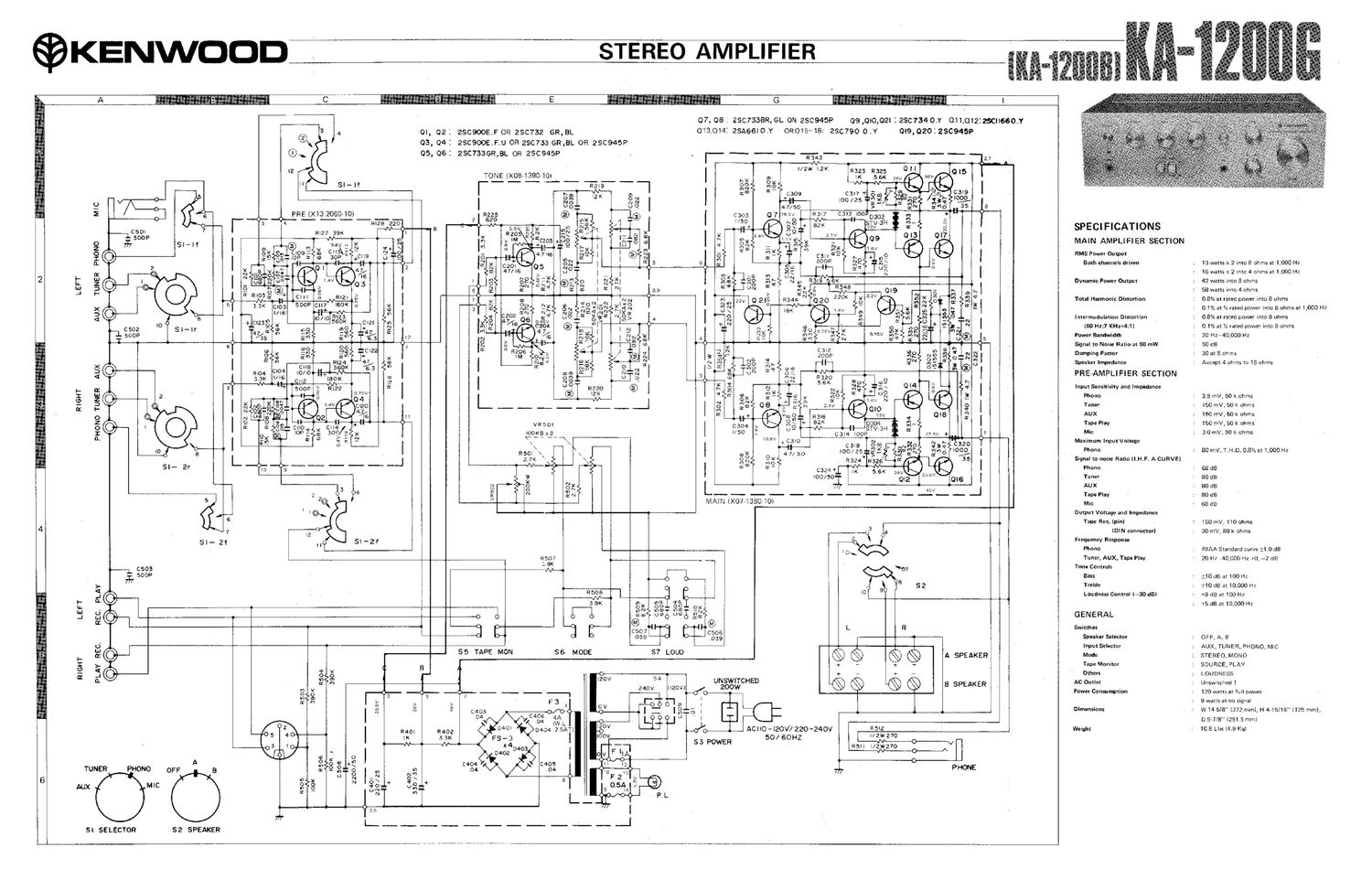 Kenwood KA 1200 D Schematic