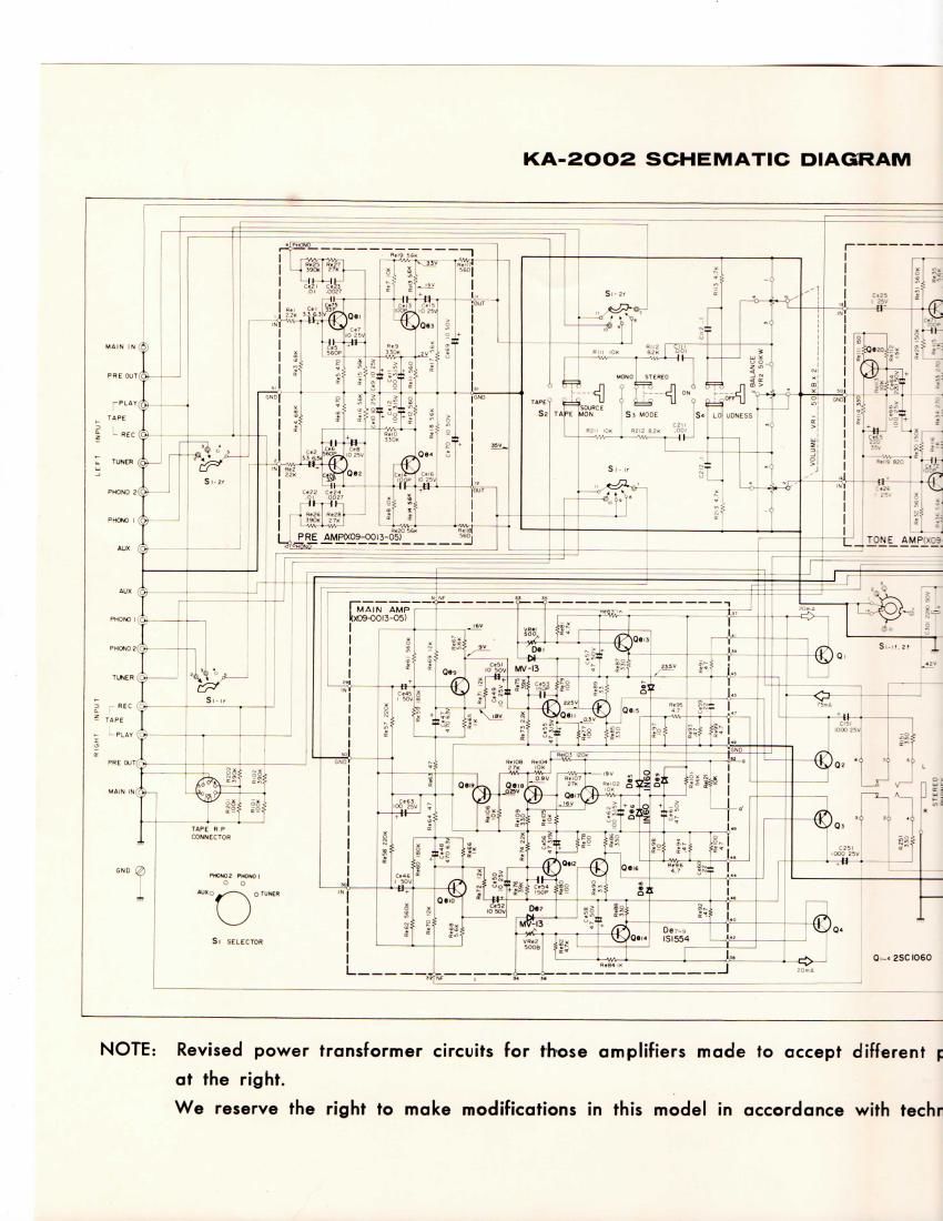 Kenwood KA 2002 Owners Manual Schematic