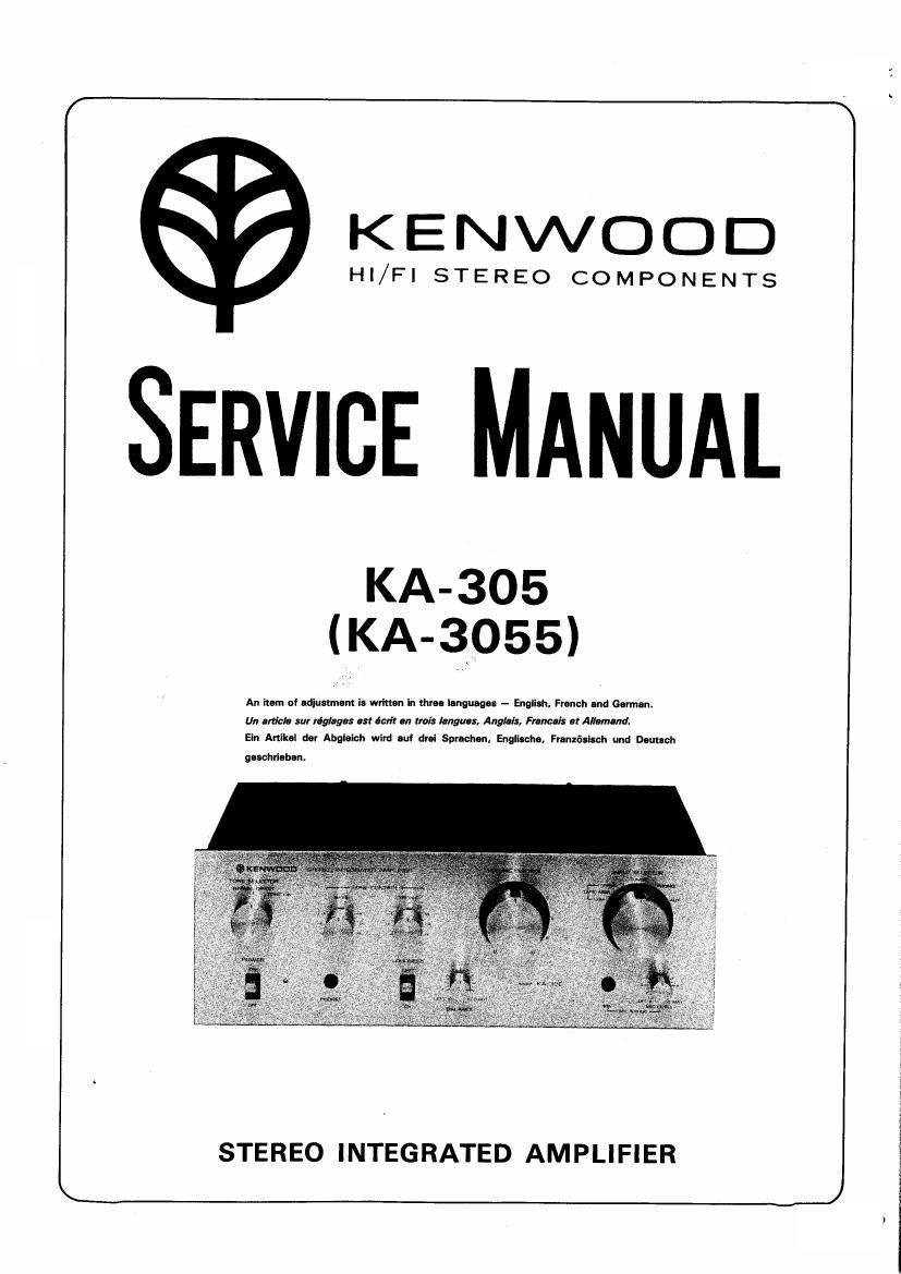Kenwood KA 305 3055 Service Manual