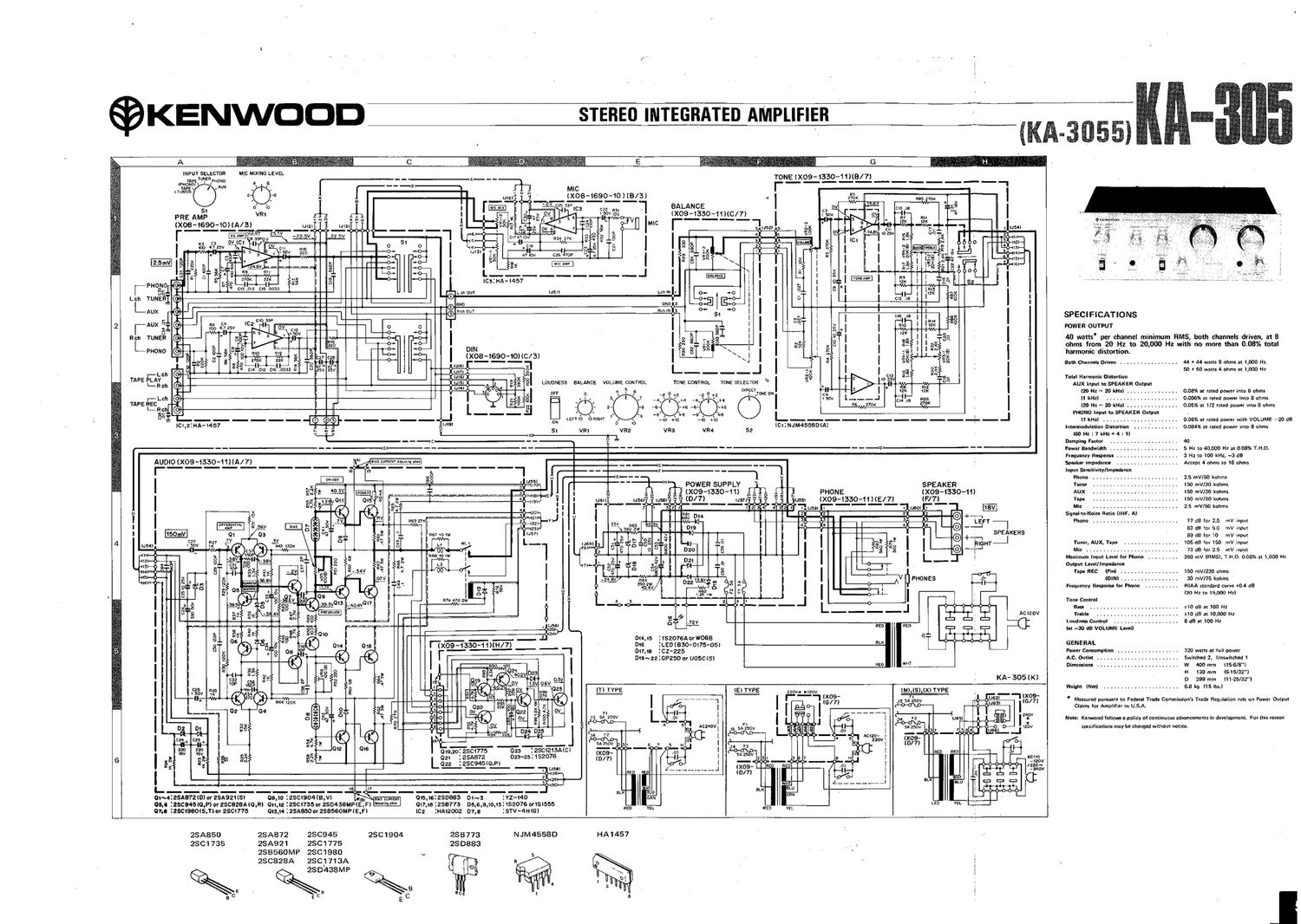 Kenwood KA 305 Schematic