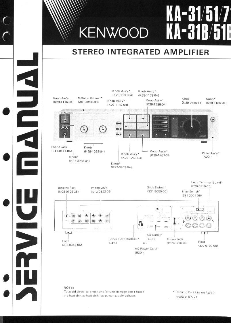 Kenwood KA 31 51 71 Service Manual