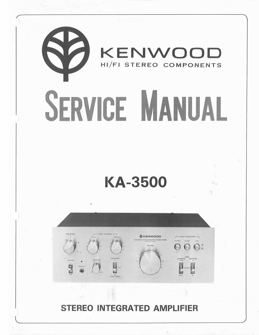 Kenwood KA 3500 Service Manual