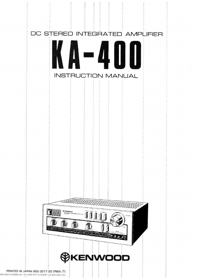 Kenwood KA 400 Owners Manual