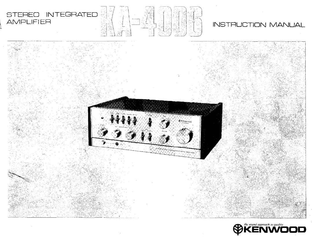 Kenwood KA 4006 Owners Manual