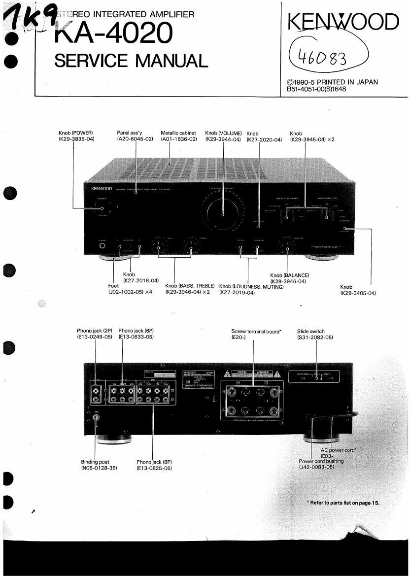 Kenwood KA 4020 Service Manual