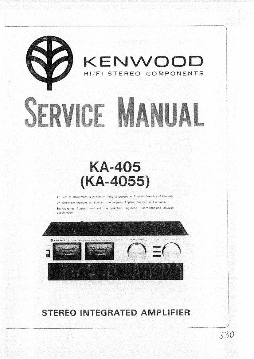 Kenwood KA 405 Service Manual