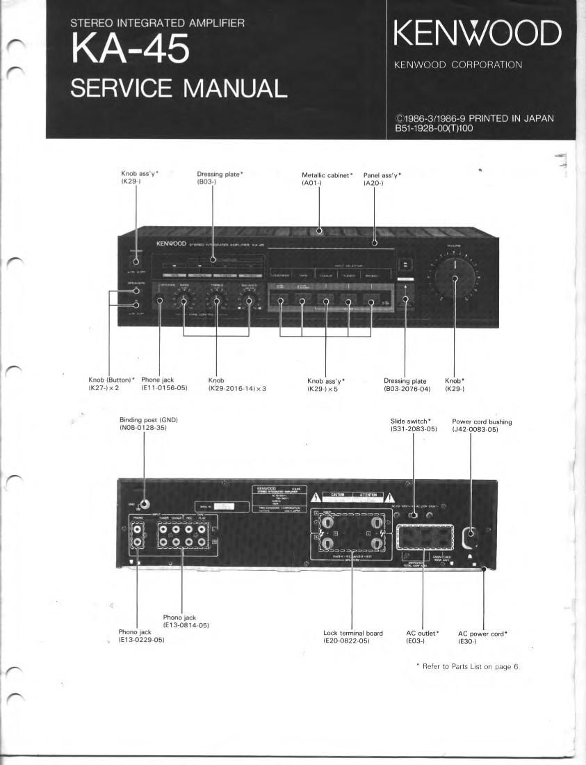 Kenwood KA 45 Service Manual