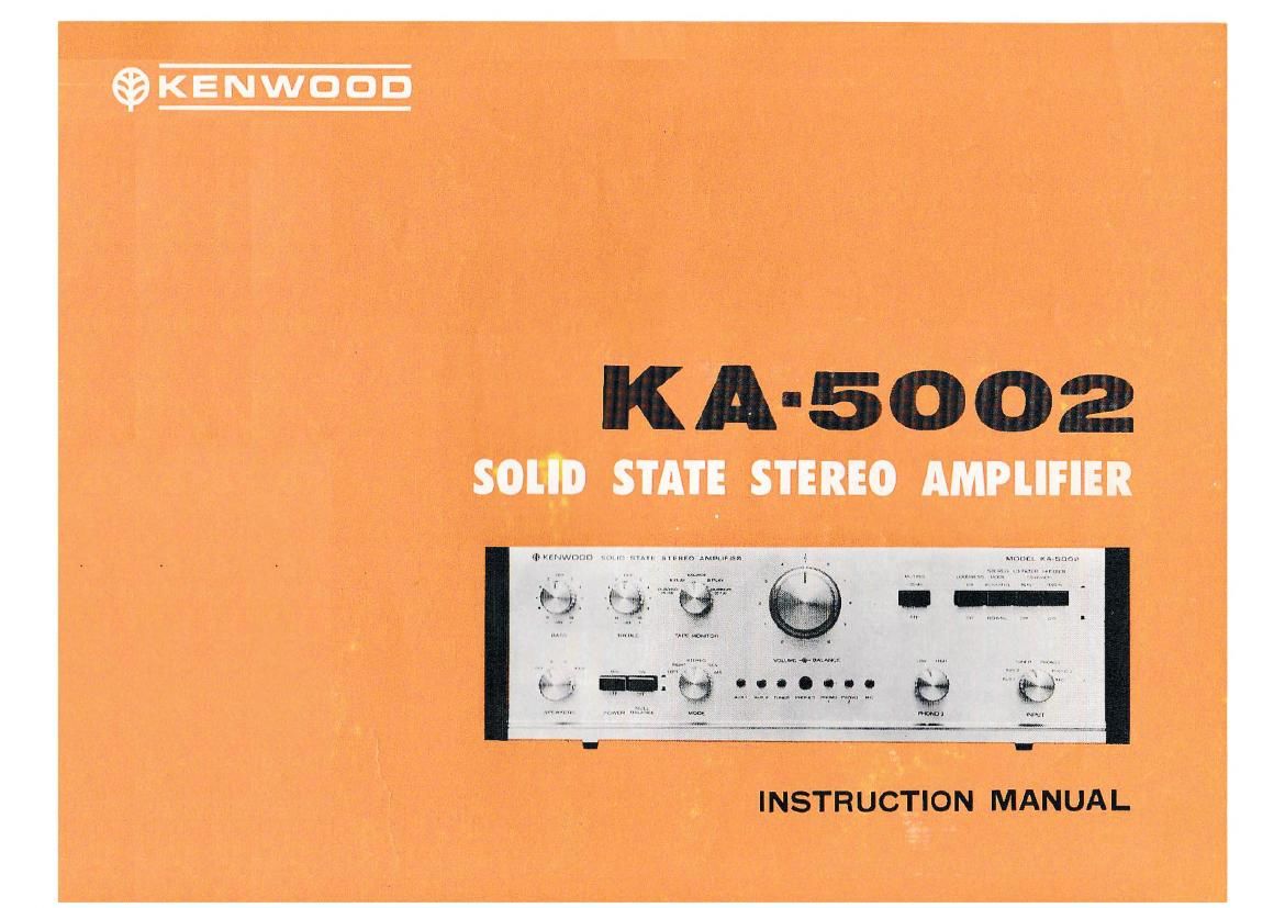Kenwood KA 5002 Owners Manual