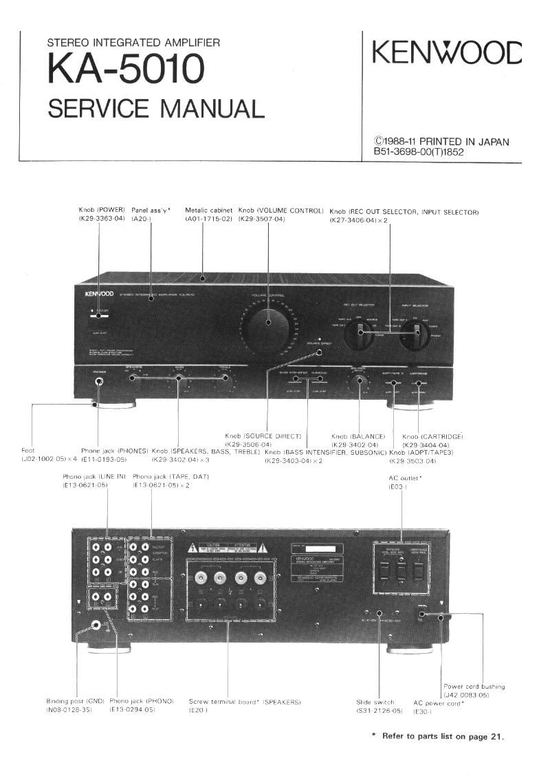 Kenwood KA 5010 Service Manual