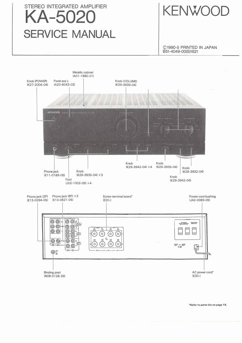 Kenwood KA 5020 Service Manual