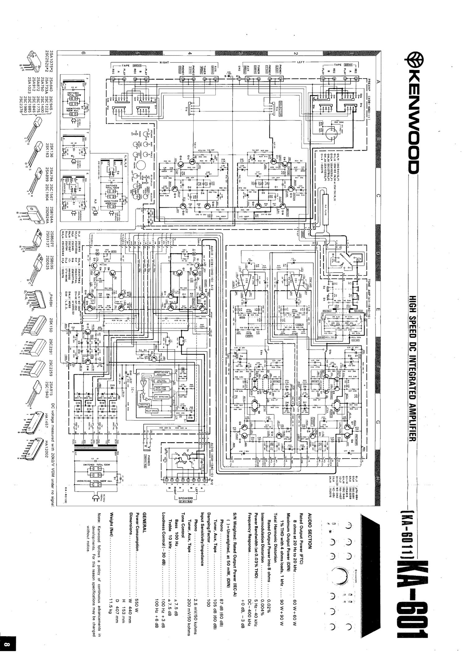 Kenwood KA 601 Schematic