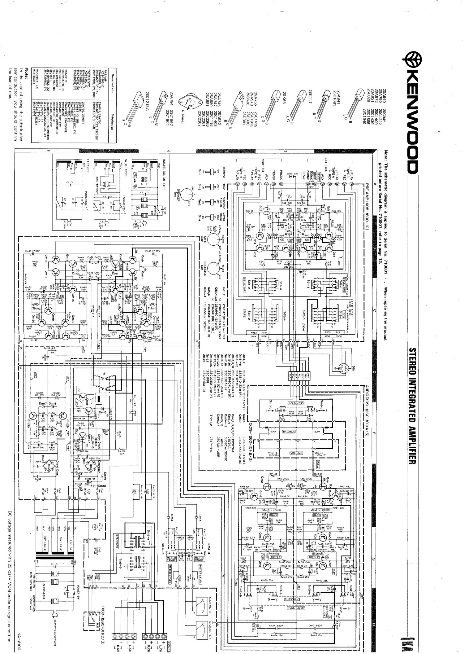 Kenwood KA 6100 Schematic