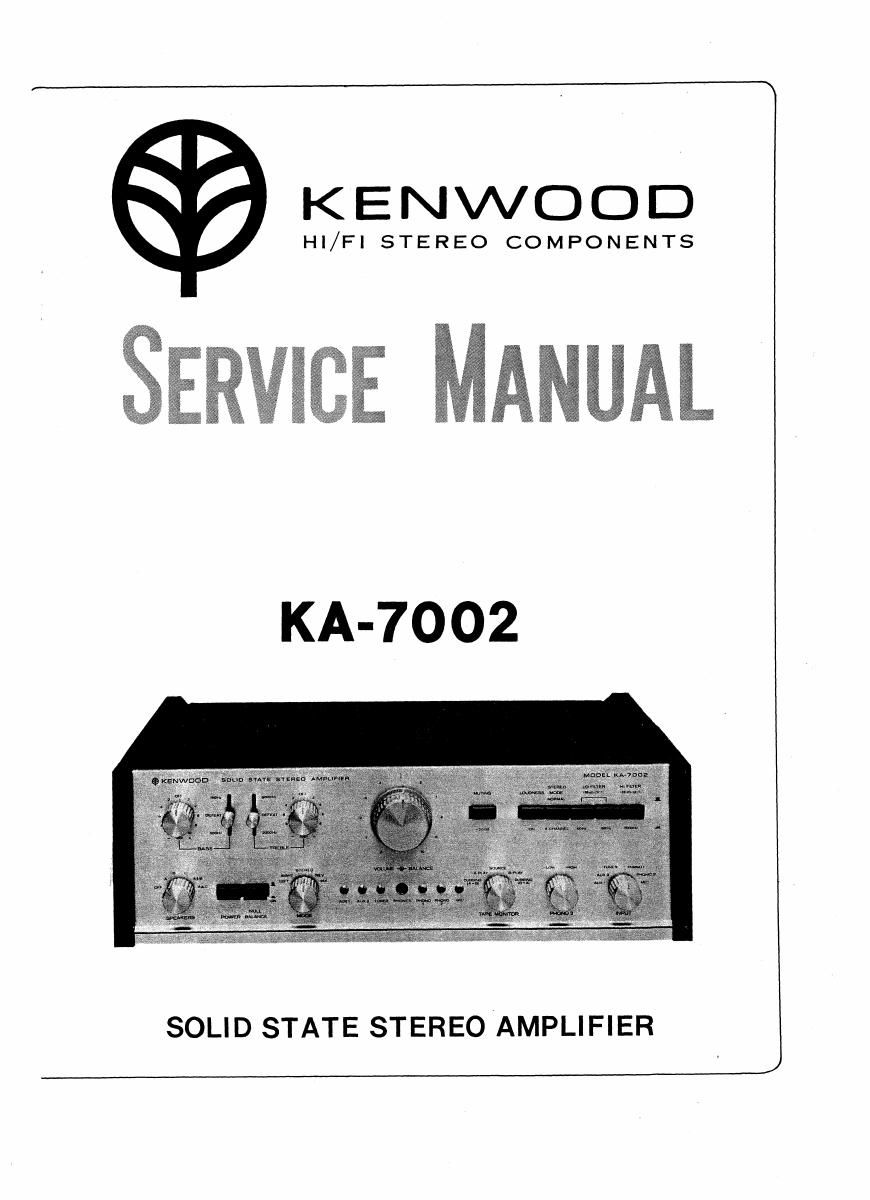 Kenwood KA 7002 Service Manual
