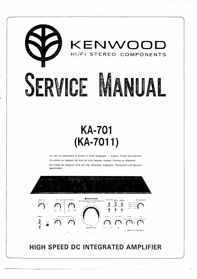 Kenwood KA 701 KA 7011 Service Manual