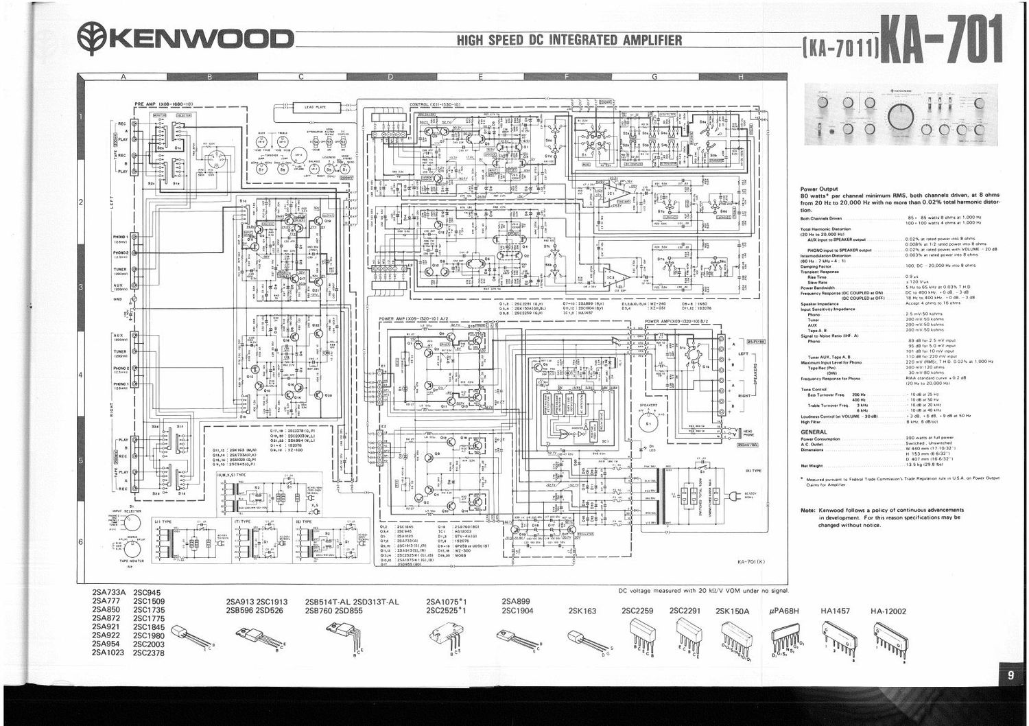 Kenwood KA 701 Schematic