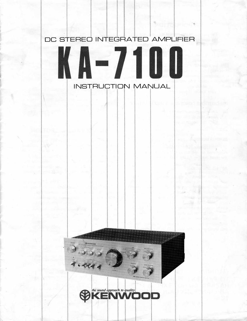 Kenwood KA 7100 Owners Manual