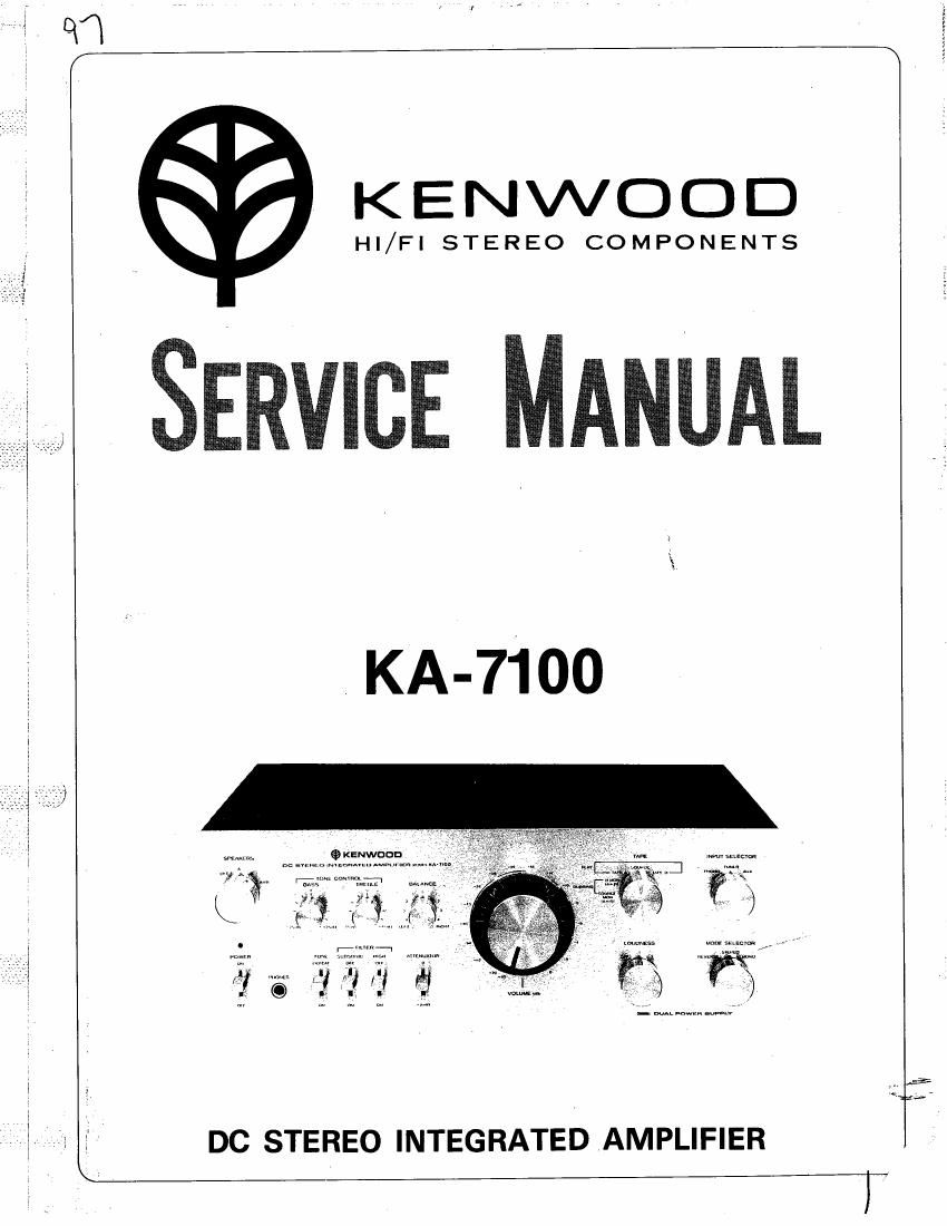 Kenwood KA 7100 Service Manual