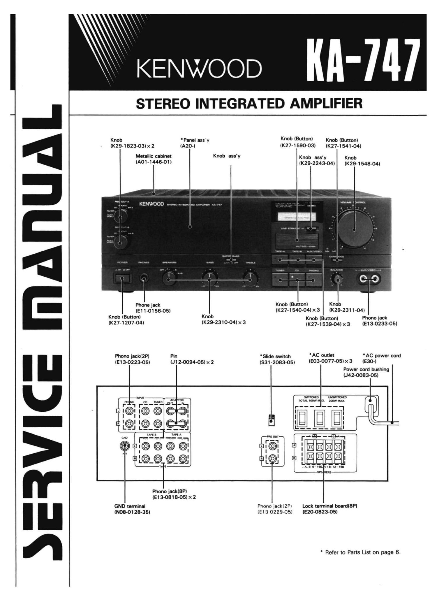 Kenwood KA 747 Service Manual