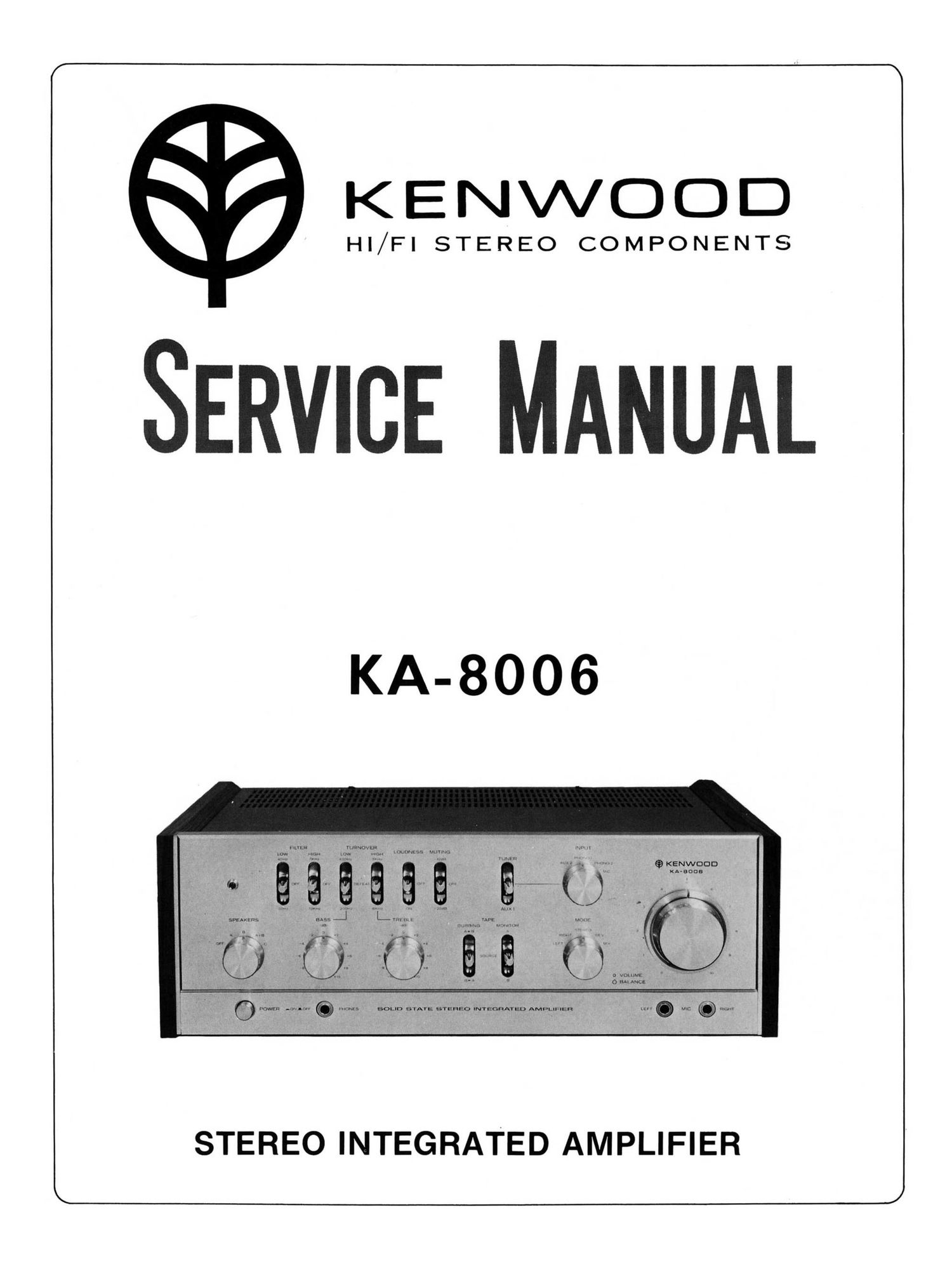 Kenwood KA 8006 Service Manual
