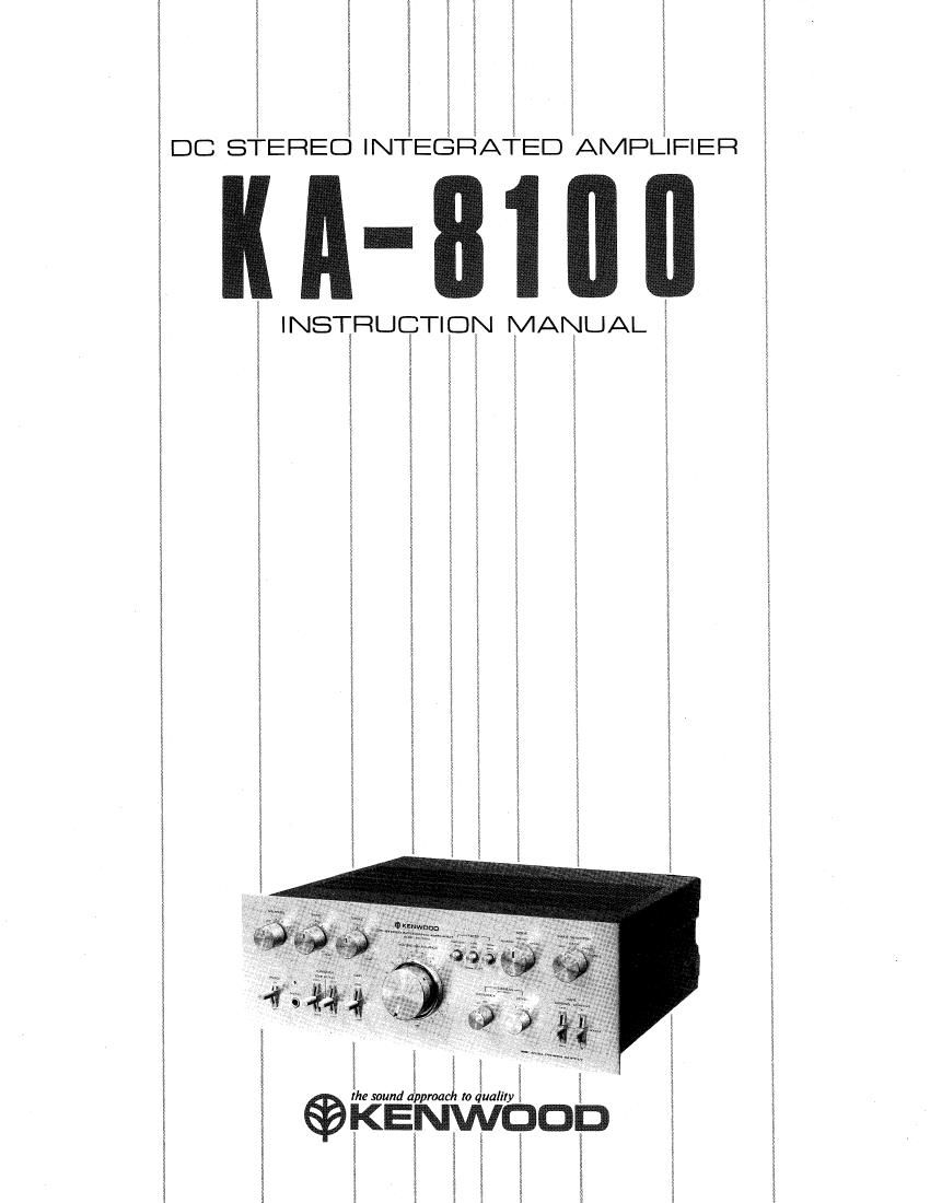 Kenwood KA 8100 Owners Manual