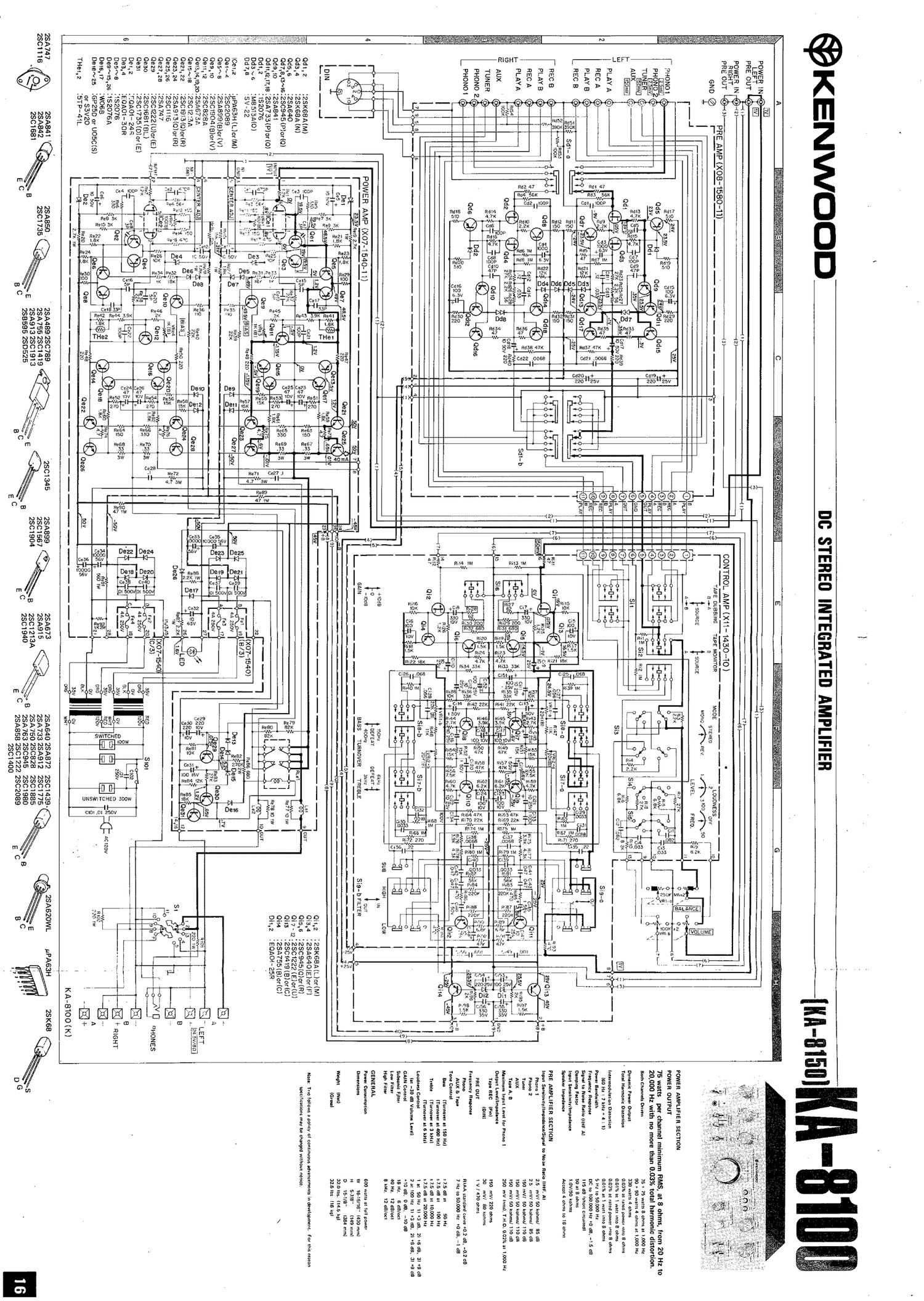 Kenwood KA 8100 Schematic