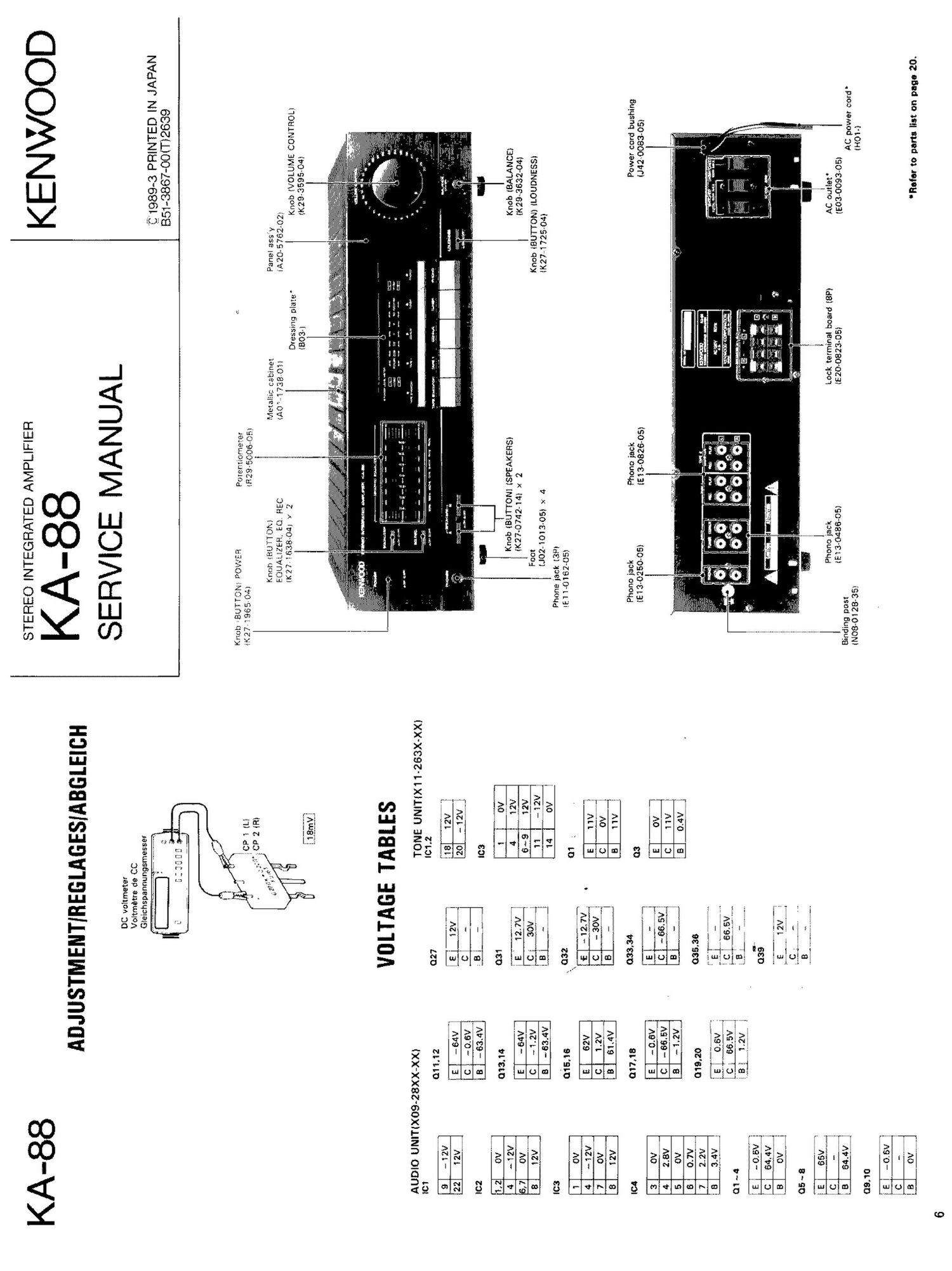 Kenwood KA 88 Service Manual