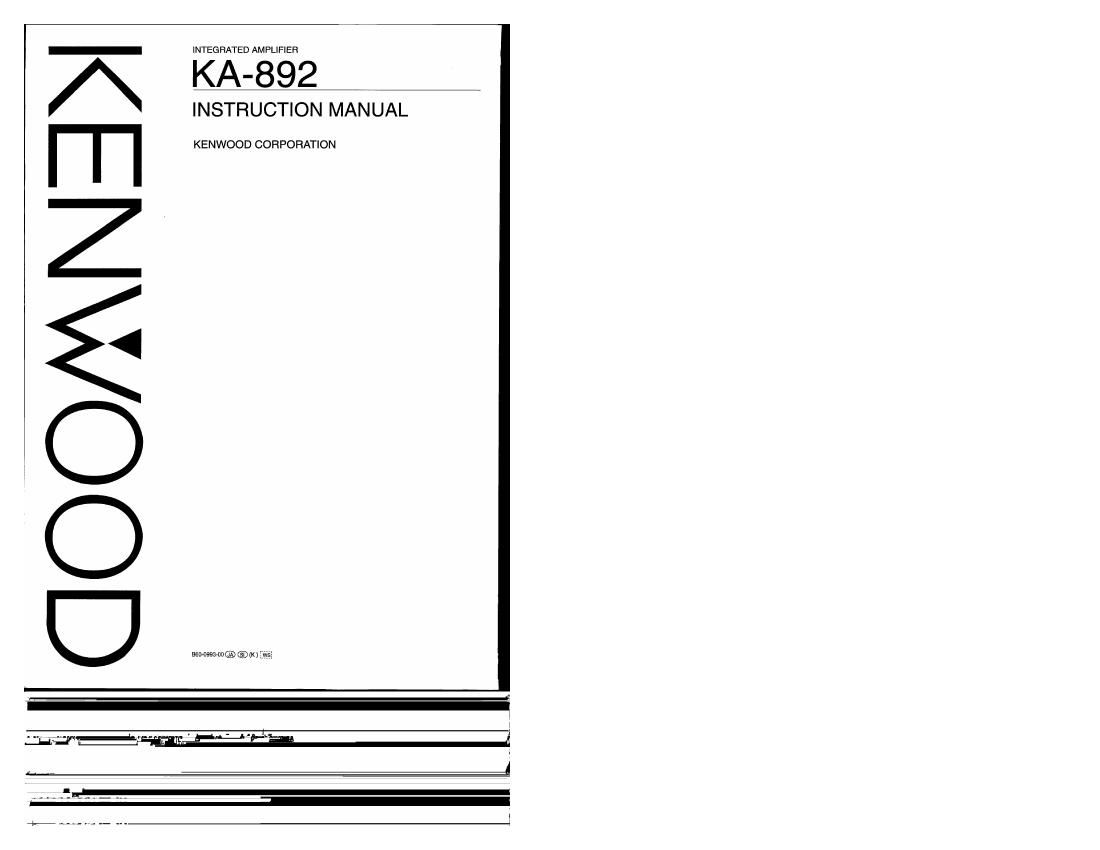 Kenwood KA 892 Owners Manual