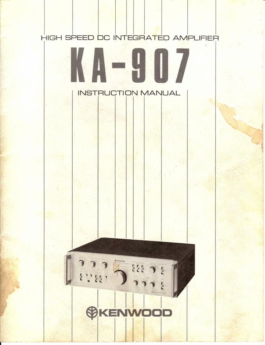 Kenwood KA 907 Owners Manual